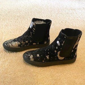 ALLSAINTS Metallic Splatter High Top Sneakers